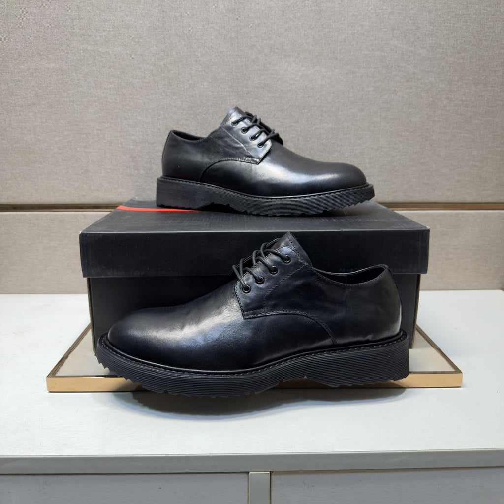 Prada Black Lace-Up Dress Shoes — front