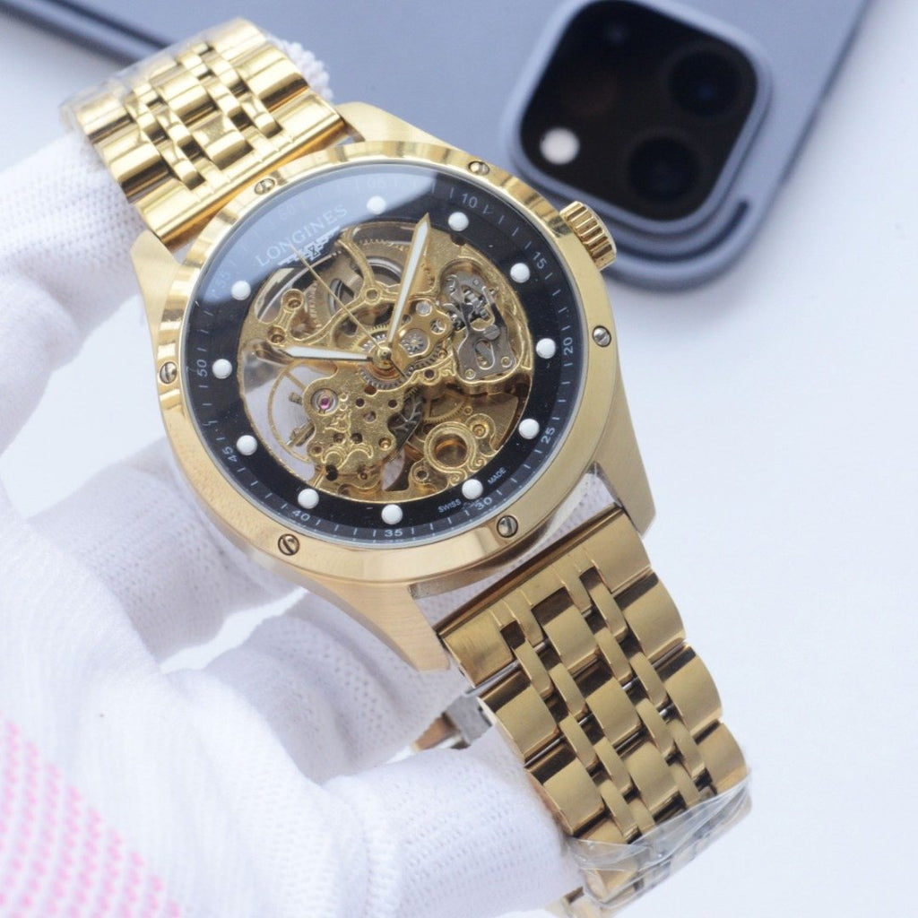 Hublot Gold Black Bracelet Watch — front