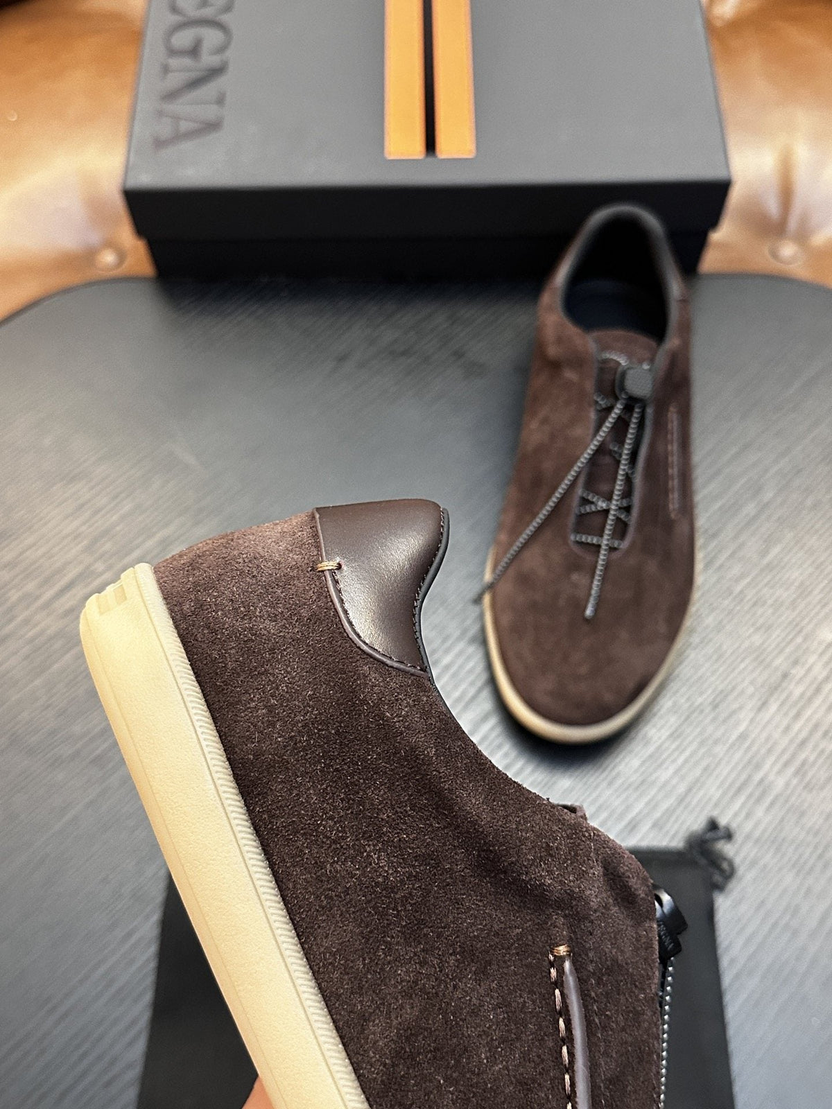 Zegna Triple Stitch Slip-On Sneakers — hero