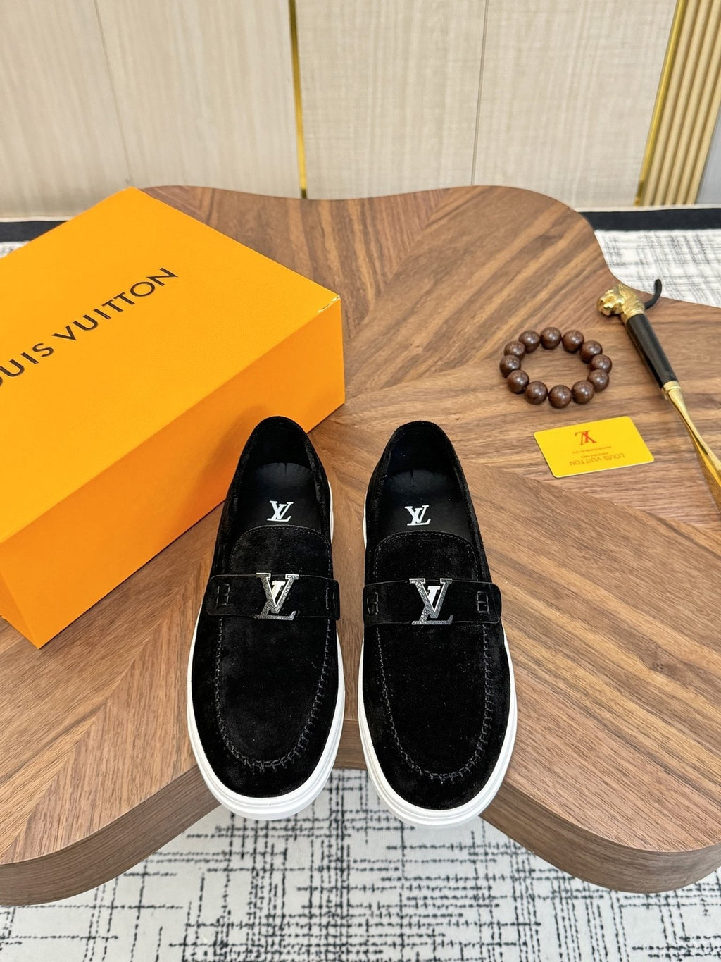 Louis Vuitton LV Logo Slip-On Shoes — front