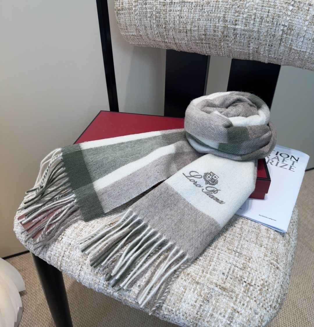 Loro Piana Plaid Fringe Scarf — front