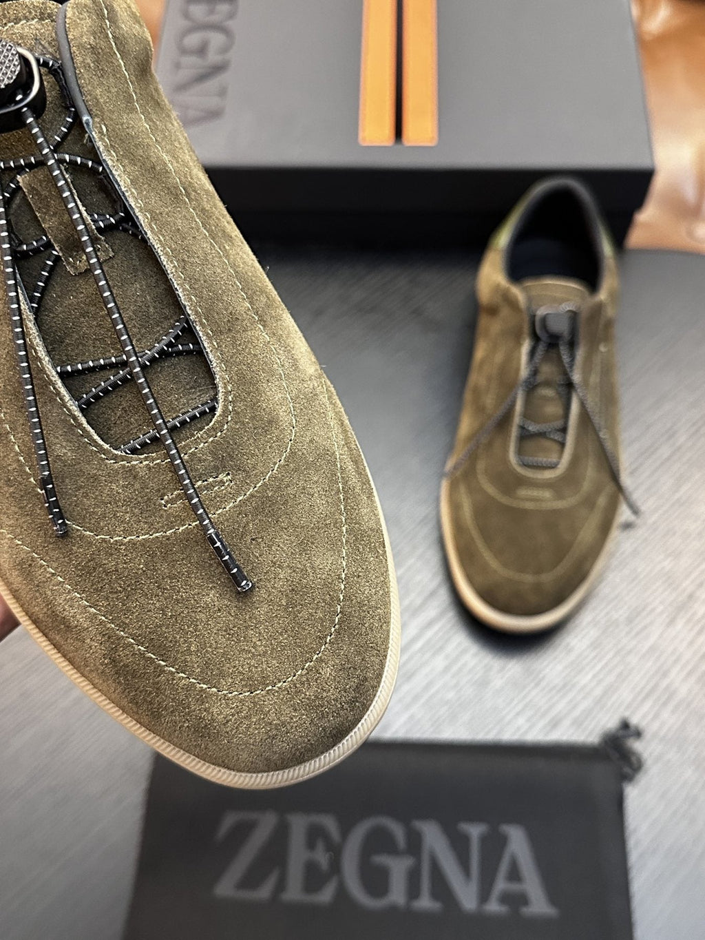 Zegna Triple Stitch Low-Top Sneakers — side