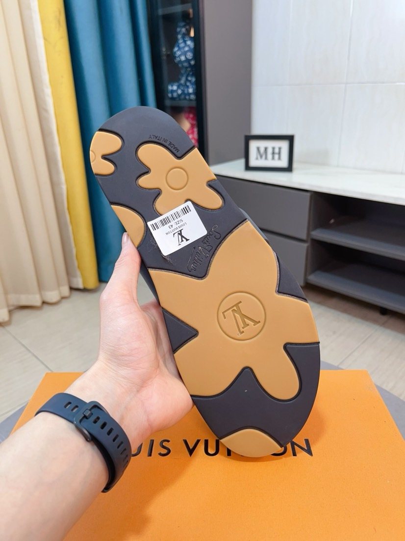 Louis Vuitton Interlaced Strap Slide Sandals — back