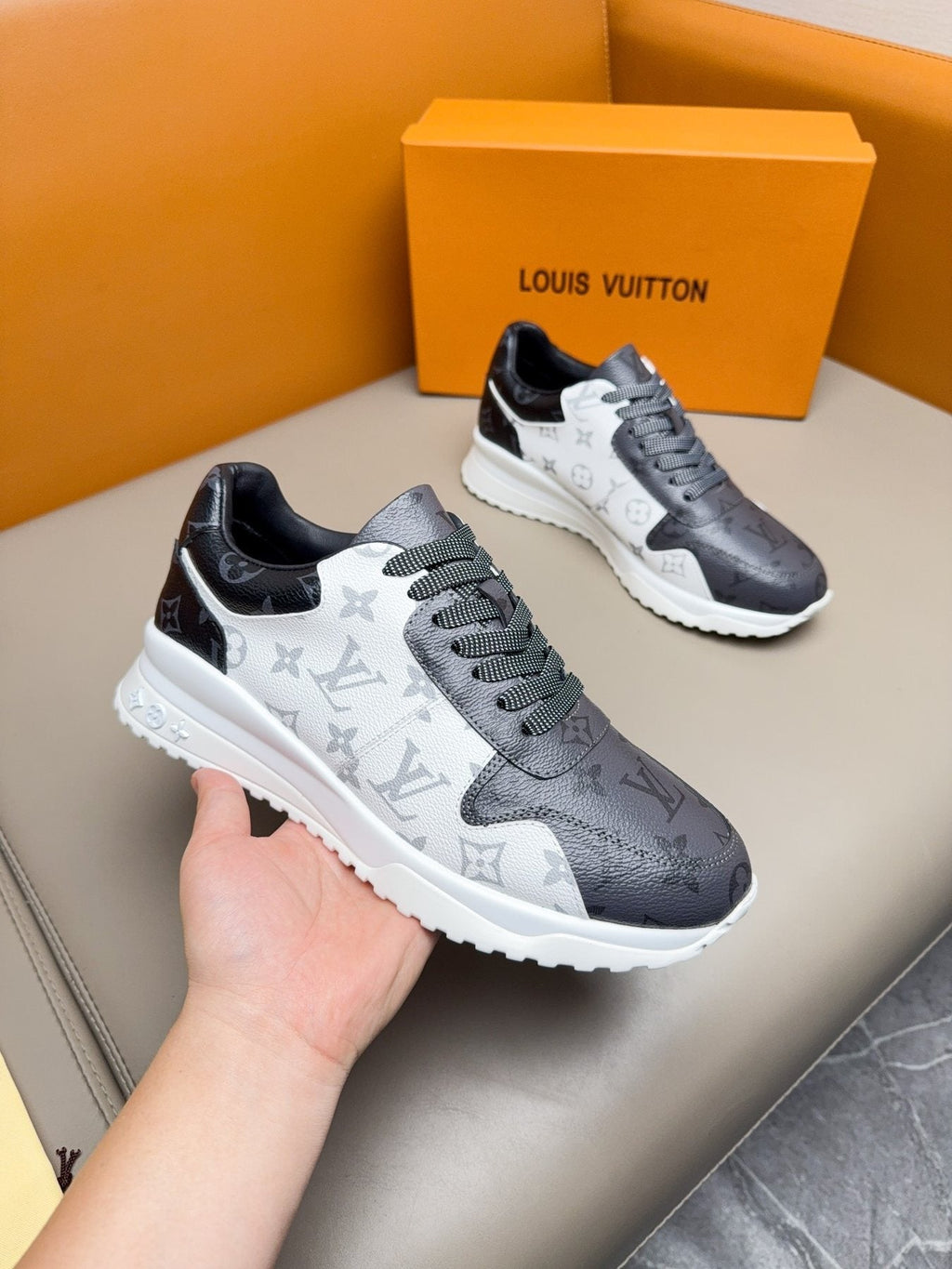 Louis Vuitton Monogram-Pattern Sneakers — model